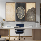 Tree Rings Canvas Wall Art Print, Minimalist Natural History in Modern Decor