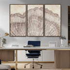 Tree Ring Wall Art Triptych, Rustic Wood Ring Canvas Print