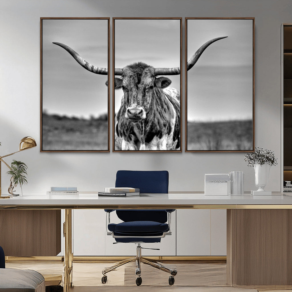 Texas Longhorn Cow Wall Art, Texas Longhorn Canvas, Cattle