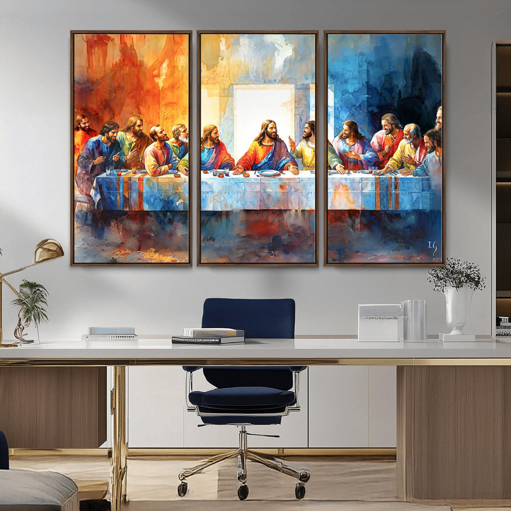 Abstract Watercolor The Last Supper Wall Art