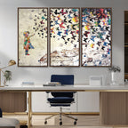 Banksy Wall Art - Banksy Girl Butterfly Graffiti Wall Art