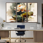 Lotus Flower Watercolor Canvas Print | A Symbol of Serenity and Growth in Soft Watercolors