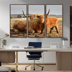 Highland Cow Canvas Wall Art Animal Print for Farm House Decor