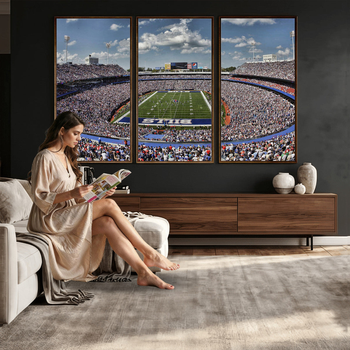 Buffalo Bills Highmark Stadium Wall Art Canvas Print, Bills Game Day Decor