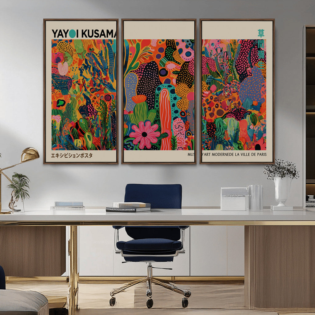 Framed Yayoi Kusama 1986 Wall Art Print | Japanese Wall Art, Wabi Sabi Abstract Landscape