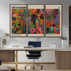 Framed Yayoi Kusama 1986 Wall Art Print | Japanese Wall Art, Wabi Sabi Abstract Landscape