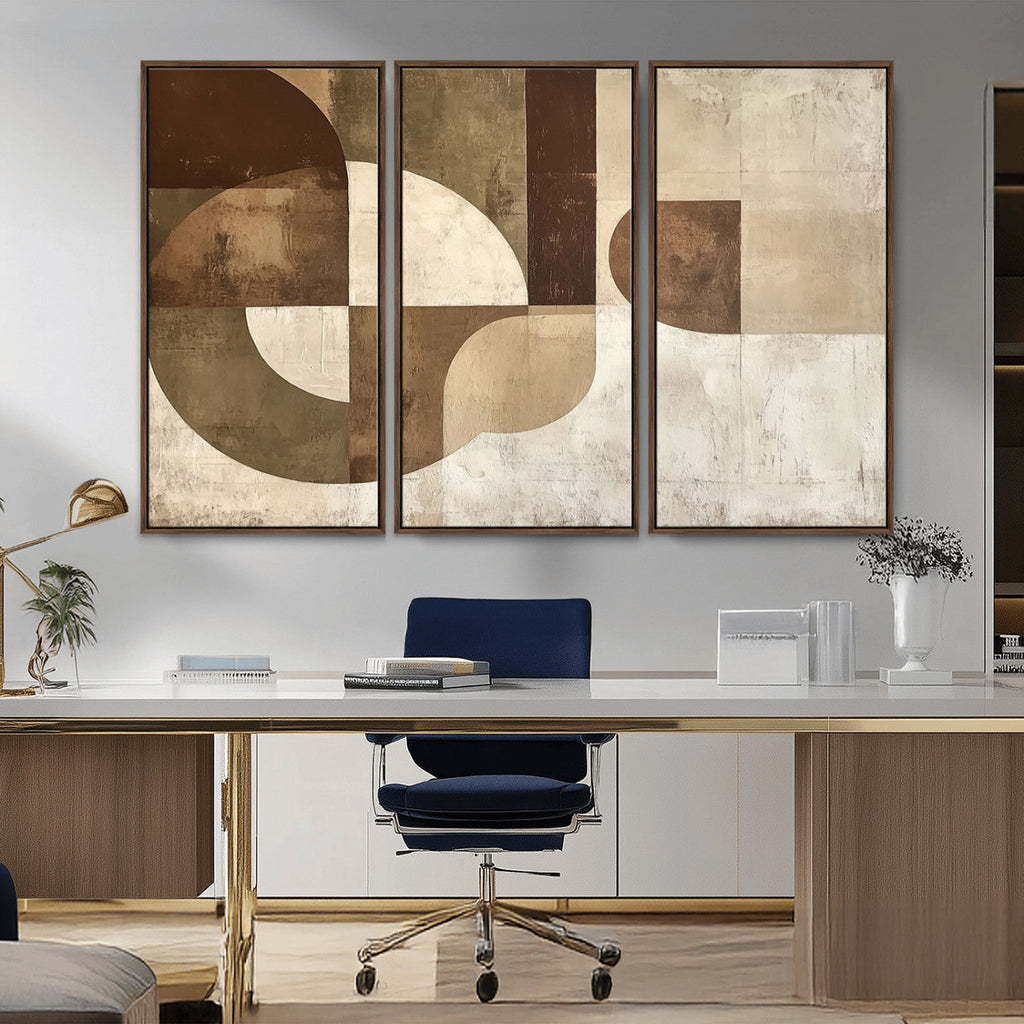 Wabi Sabi Geometric Wall Art | Abstract Modern Minimalist Canvas Print