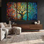 Yggdrasil Tree of Life Wall Art Print | Mosaic Style Canvas Wall Art
