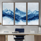 Blue Mountains Wall Art | Framed Snowy Range Canvas Artwork
