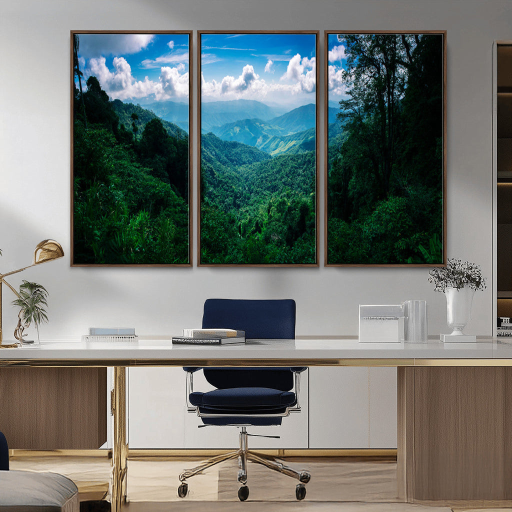 Tropical Jungle Wall Art Canvas Print | Framed Lush Valley