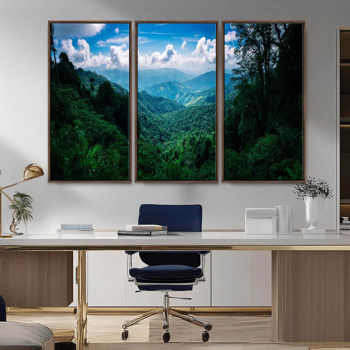 Tropical Jungle Wall Art Canvas Print | Framed Lush Valley