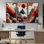 Abstract Mountain Wall Art | Framed Vibrant Landscape Canvas
