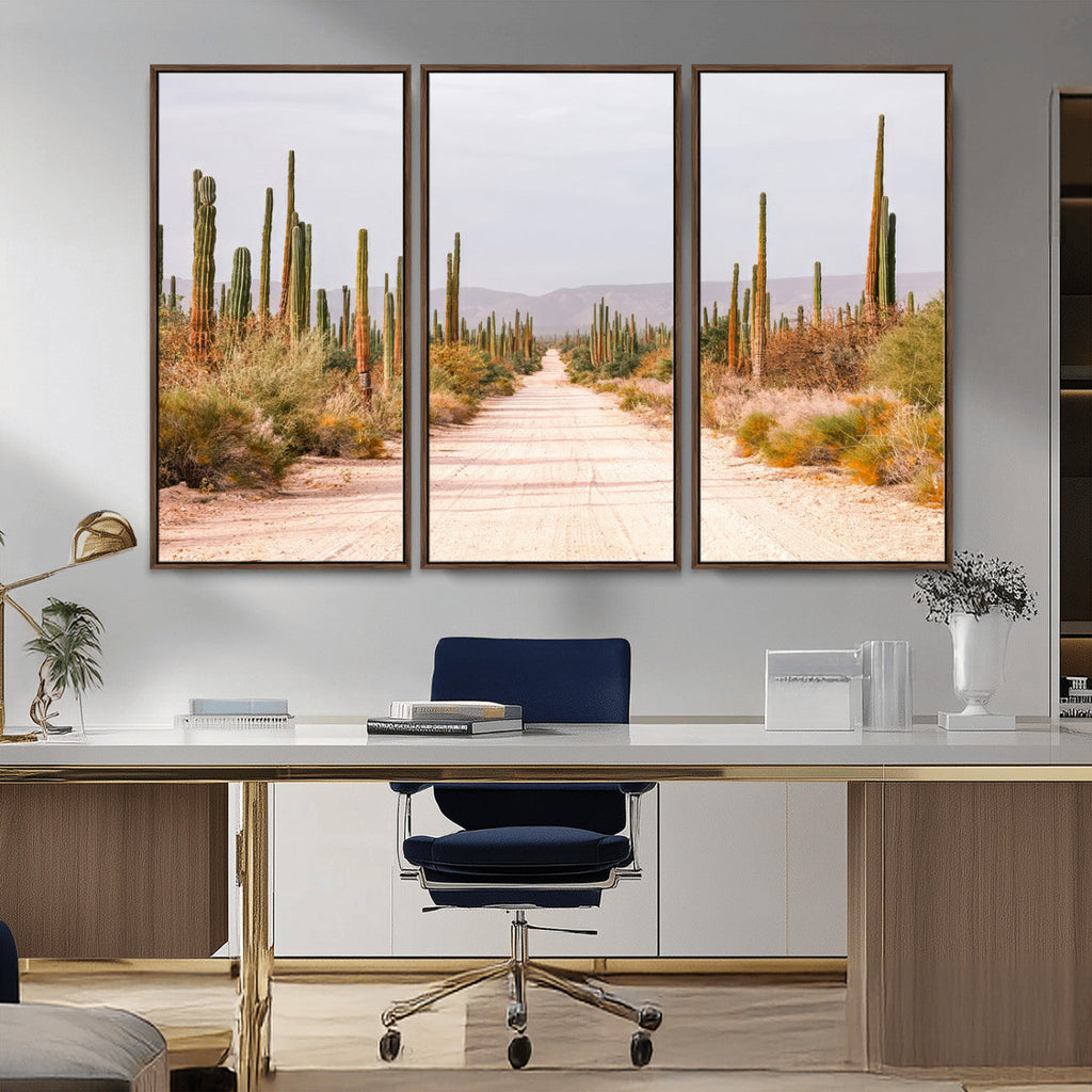 Desert Cactus Wall Art | Framed Southwestern Canvas Artwork