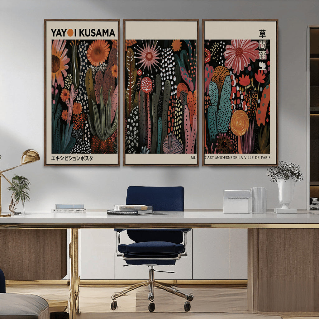 Modern Japanese Wall Art Canvas Print, Framed Abstract Mount Fuji Zen Landscape