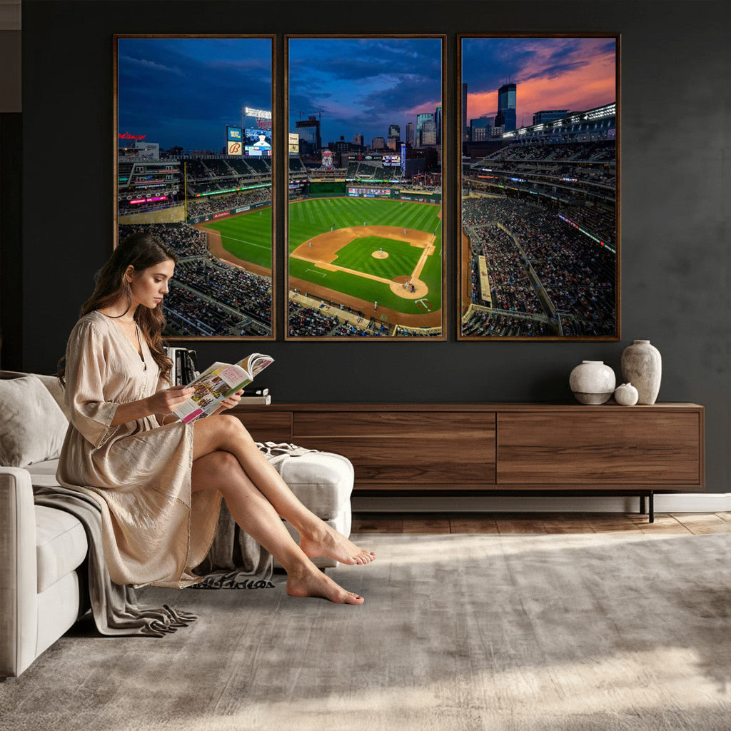 Target Field Wall Art Canvas Print, Baseball Stadium Scene
