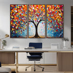 Vibrant Tree of Life Canvas Wall Art | Colorful Abstract Nature