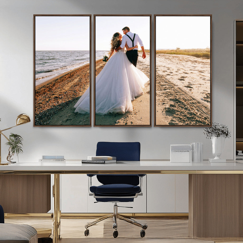 Personalized Custom Photo Wall Art Canvas Print, Unique Picture Design 3 Panel Set