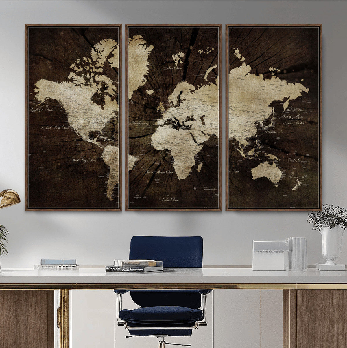 World Map Wall Art Canvas Print | Framed Travel Map Wall Art