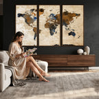 World Map Canvas Art Print | Framed Travel Map Wall Art