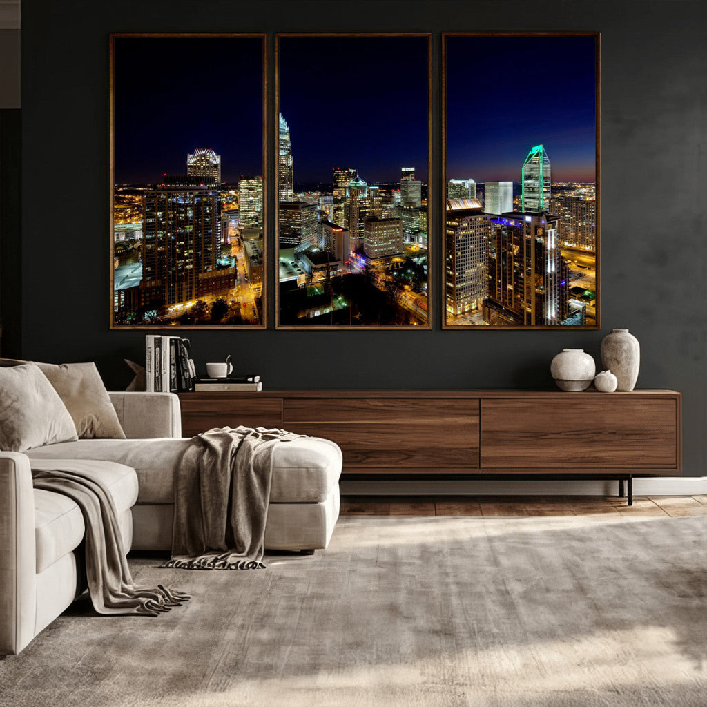 Atlanta Skyline Wall Art Canvas Print | Modern Cityscape
