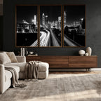 Atlanta Skyline Wall Art Canvas Print, Atlanta Downtown Night Cityscape