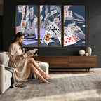 Playing Cards Canvas Wall Art | Casino Game Room Decor