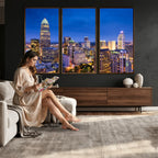 Charlotte Skyline Canvas Wall Art Print | North Carolina Cityscape