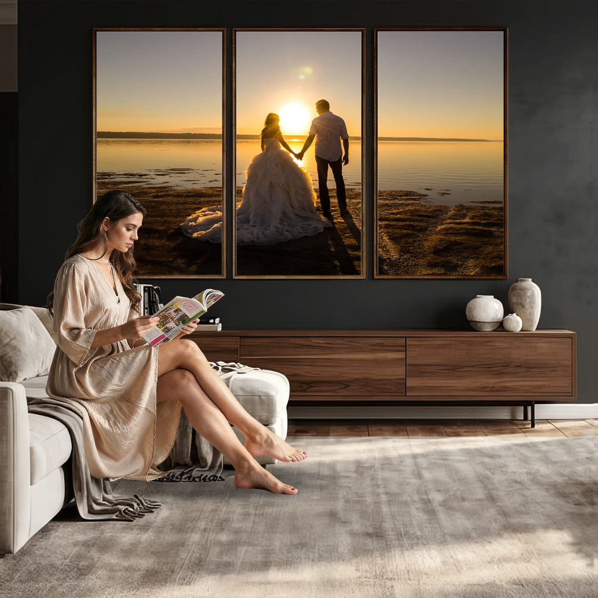 Create Your Own 3 Piece Photo Canvas, Personalized Triptych Wall Art