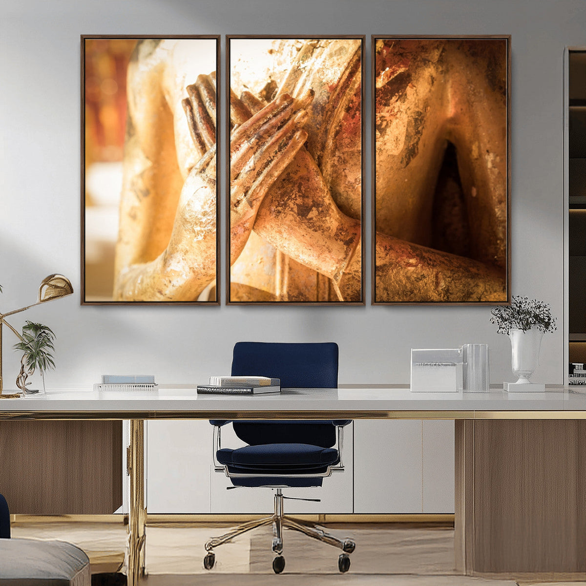 Buddha Statue Hands Wall Art Canvas Print
