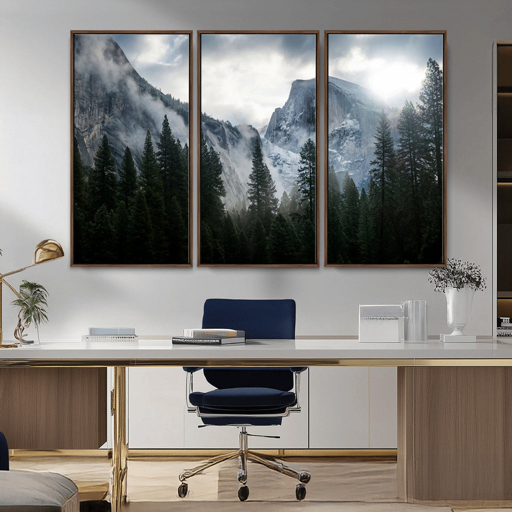 Wall Art Foggy Forest Landscape Canvas Print