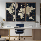 Antique Old World Map Wall Art Canvas Print
