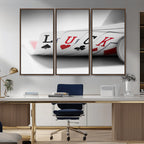 Framed Lucky Poker Cards Canvas | Modern Triptych Wall Art for Game Rooms