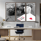 Poker Game Cards Wall Art Canvas, Multi Panel Wall Art