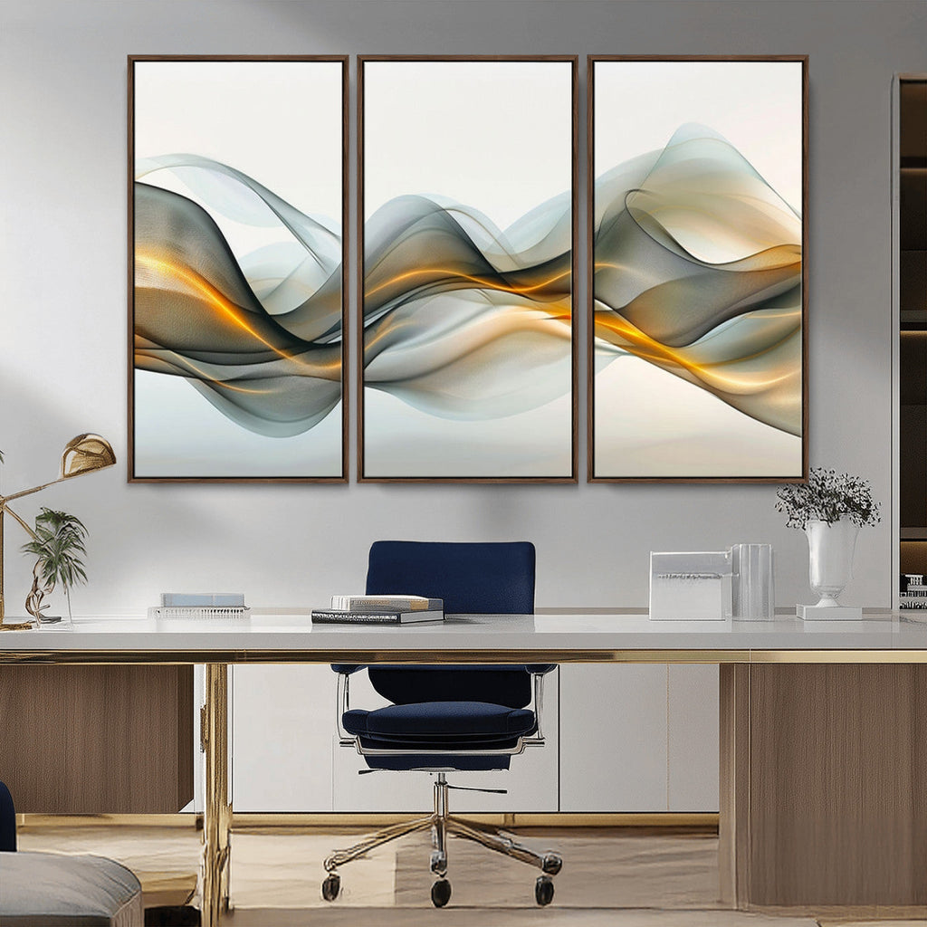 Abstract Wave Canvas Wall Art | Fluid Contemporary Elegance in Motion