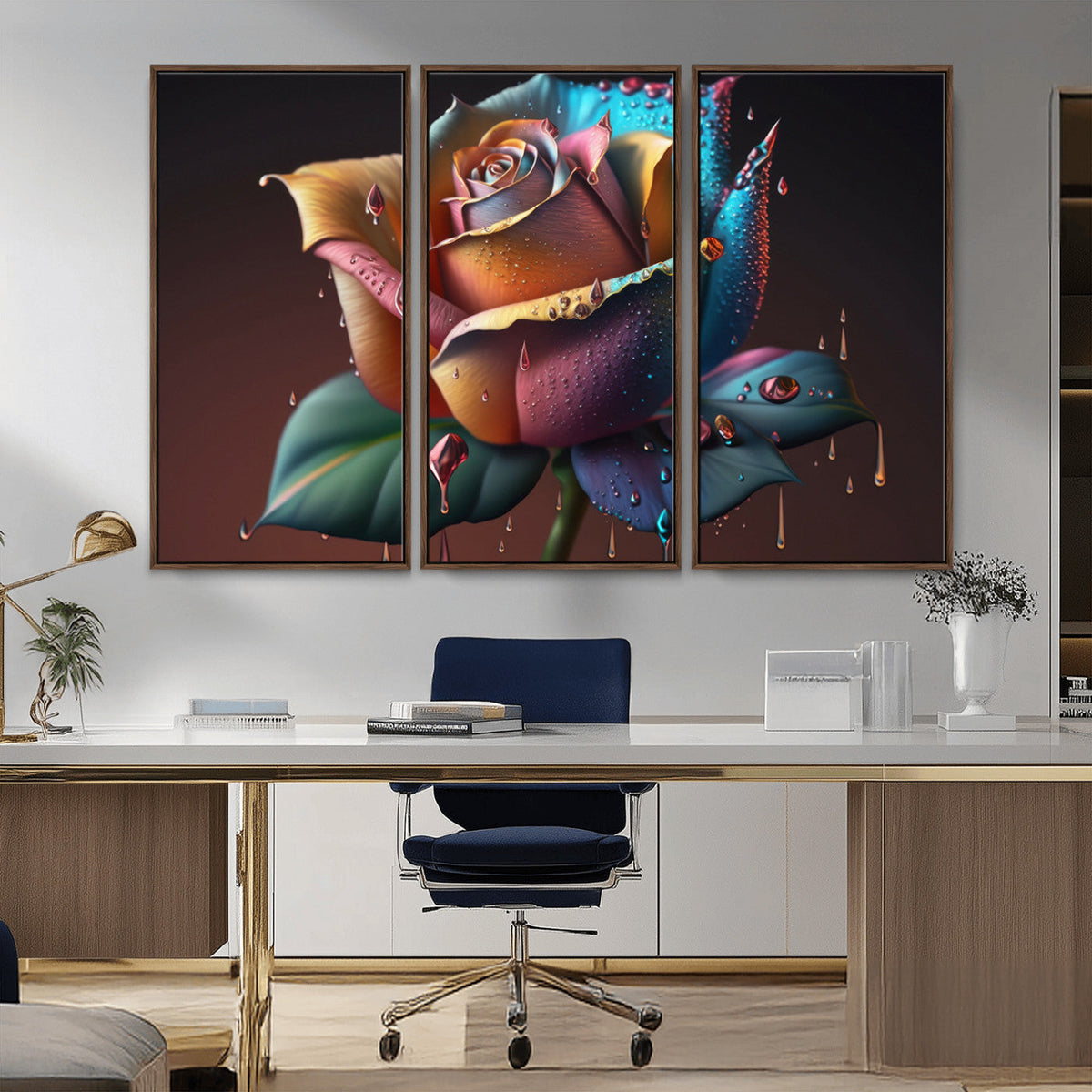 Abstract Rose Wall Art Canvas Print