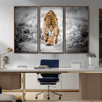 Jaguar Wall Art Canvas Print, Majestic Big Cat in Focused Pursuit