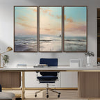 Abstract Ocean Wall Art, Boat Wall Art Canvas Print