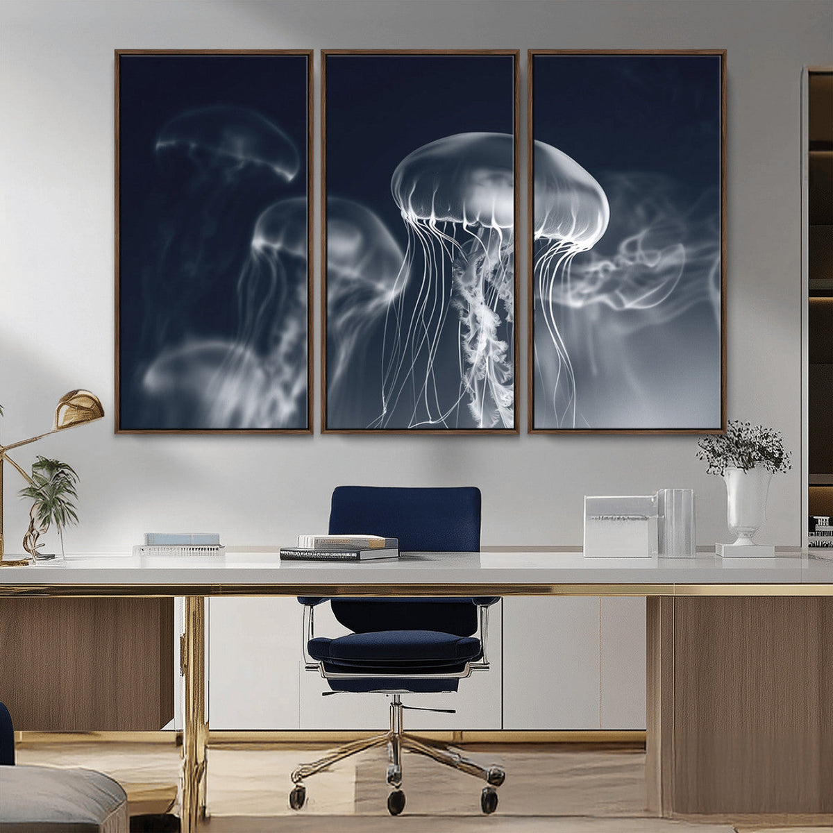 Jellyfish Wall Art Canvas Print, Modern Abstract Jellyfish