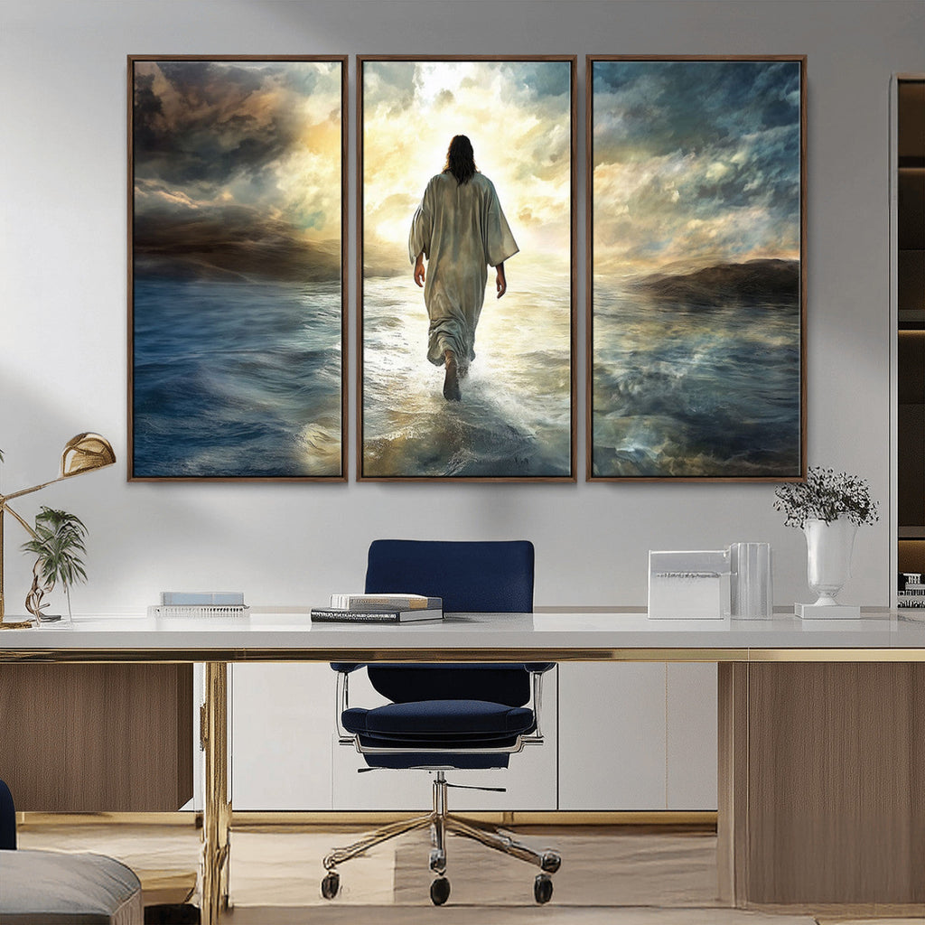 Jesus Walking on Water Wall Art | Canvas Print | Ready to Hang