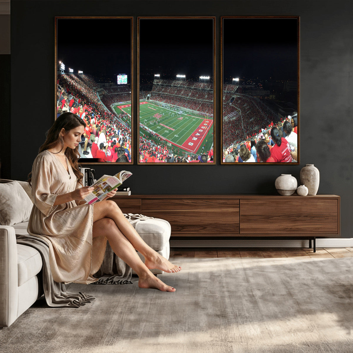Houston Cougars Football Team Print, Houston TDECU Stadium