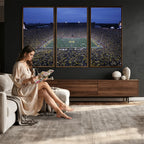 University of Michigan Wolverines Football Team Print, Ann Arbor, Home Bar Wall Decor
