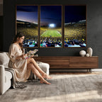 University of Michigan Wolverines Football Team Print, Ann Arbor, Extra Large Game Room Wall Decor