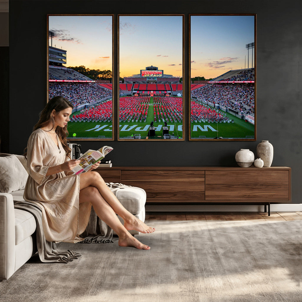 NC State Wolfpack Football Team Print Wall Art, Raleigh