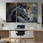 Large Abstract Horse Wall Art Canvas Print, Farmhouse Wall Art