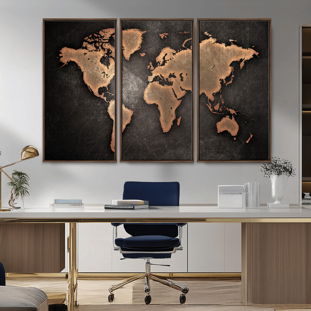 World Map Canvas Print | Framed Travel Map Wall Art for Couples