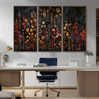 Large Floral Painting Print Illustration Flowers Canvas Wall Art