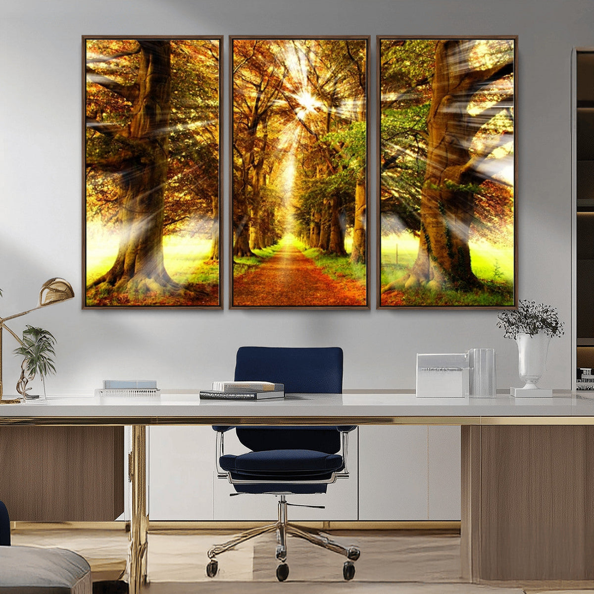 Sunshine in Forest and Trees Wall Art Canvas Print