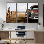Old Rustic Classic Car Wall Art Canvas Print