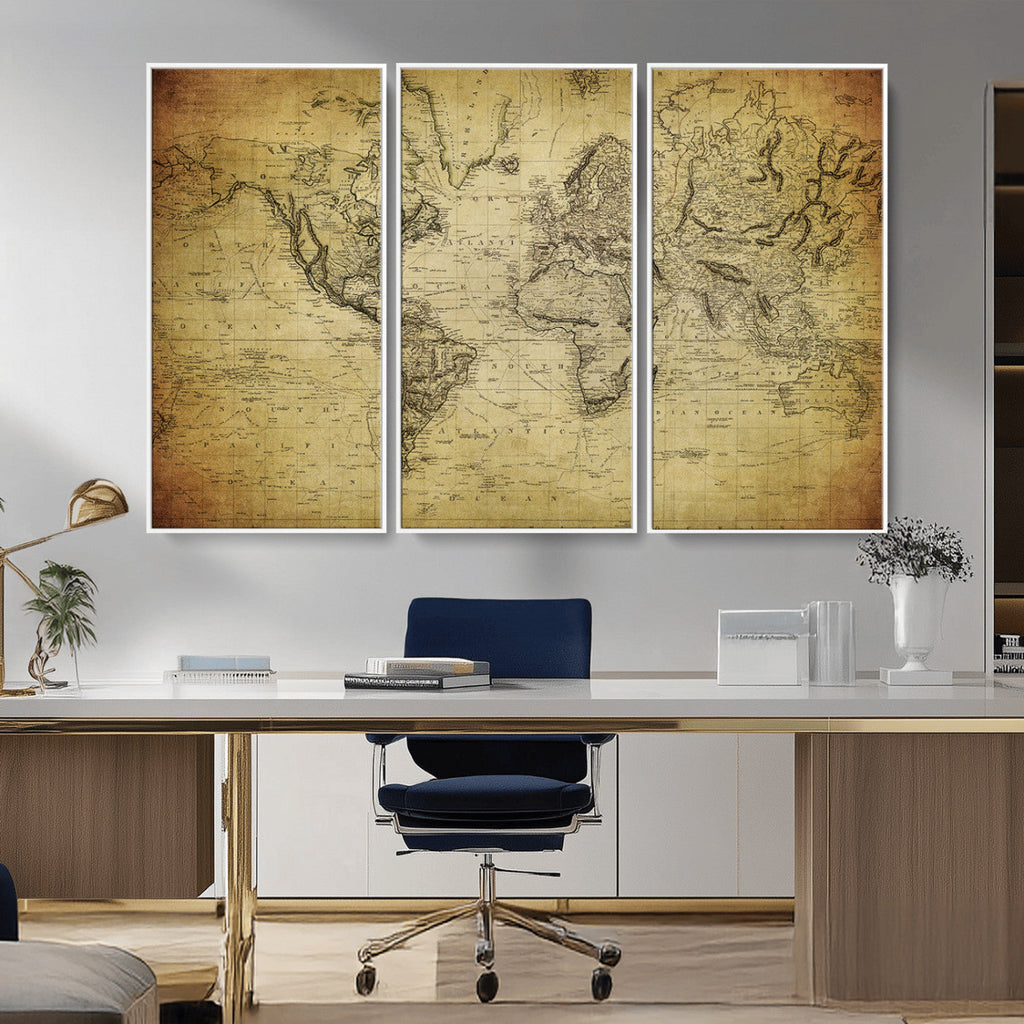 Push Pin World Map Canvas Print | Travel Tracker Wall Art