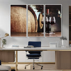 Wine and Barrel Wall Art Canvas Print